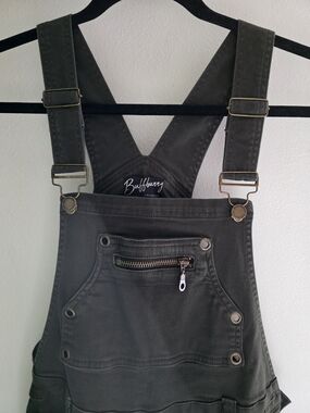 BuffBunny Dark Olive Green Utility Overalls